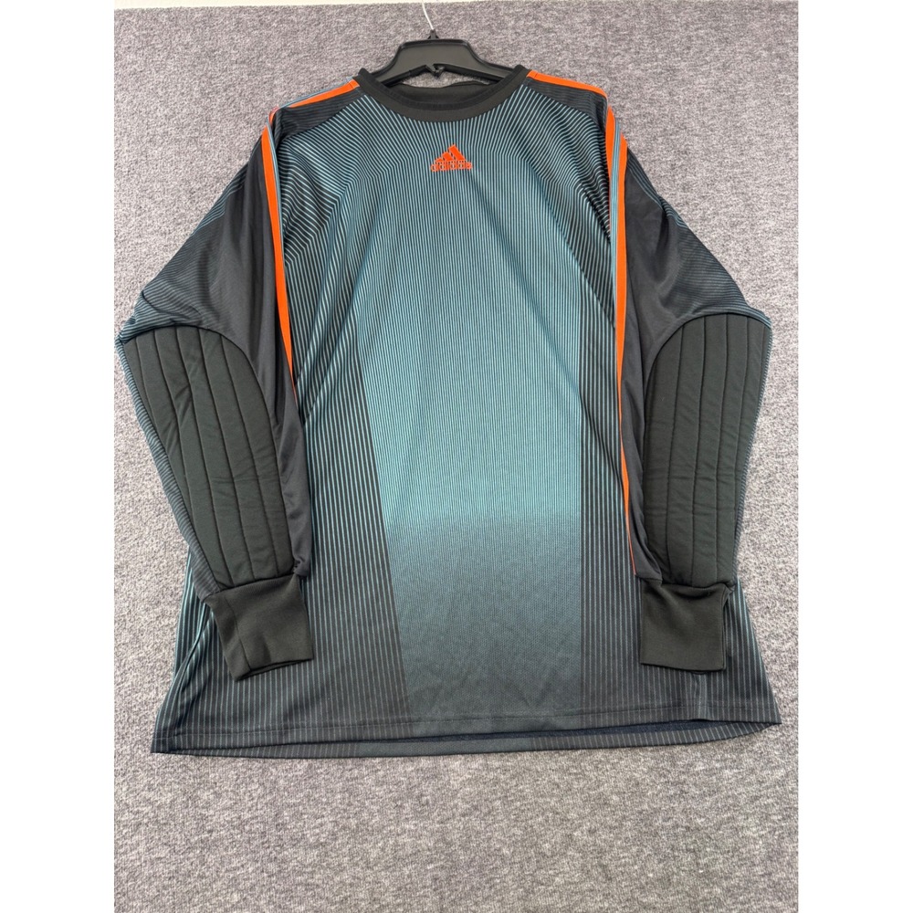 Adidas Goalkeeper Jersey XL Teal Black Padded Elbows Climalite 2002 Vintage